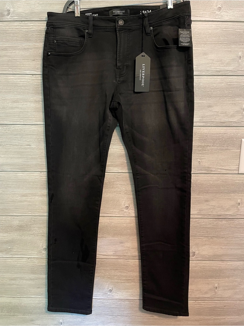 Liverpool Men’s Black Straight Jeans 38x34